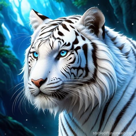 White Tiger Hybrid: Human-Animal Characteristics | Stable Diffusion Online