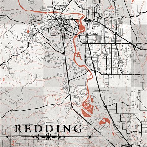 Downtown Redding California Map Redding Stock Vector Images Alamy