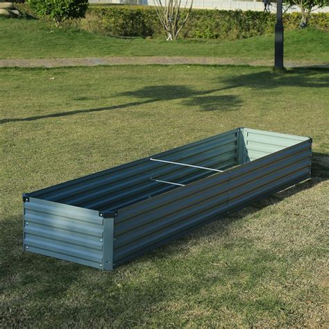 Foxlang Cama de jardín elevada galvanizada de 9 x 2 x 1 pies, jardinera para exteriores, kit de ...
