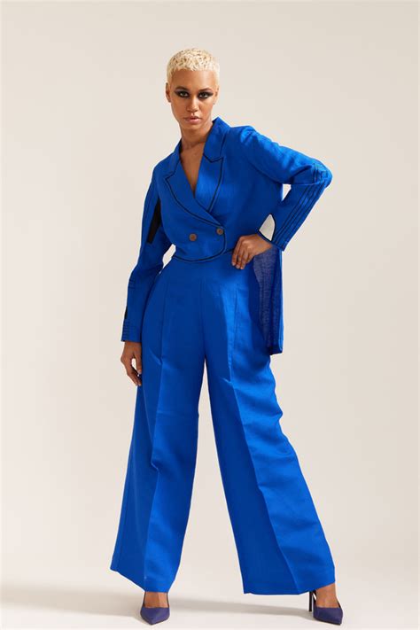 Mini Sondhi - High Low Face Jacket Set In Blue - Elahe
