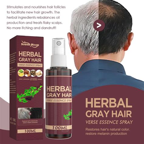 100ml Anti White Hair Spray Herbal Reduce Gray Hair, Repair Hair Scalp ...