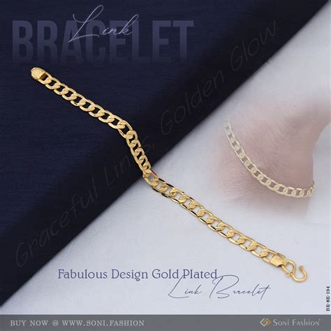 Fabulous Design Gold Plated Link Bracelet for Men - Style E194 – Soni ...