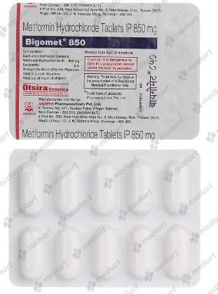 BIGOMET 850MG TABLET 10'S, Price, Composition & Generic Alternatives ...