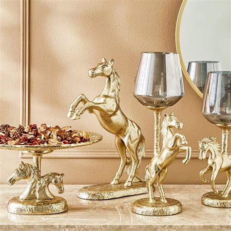 Buy Eternity Vivere Glass & Aluminium Horse Hurricane Candle Holder ...