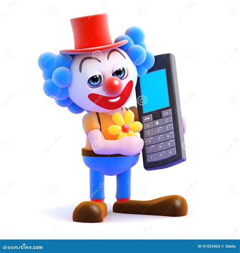 3d Clown mobile stock illustration. Illustration of humour - 41553463