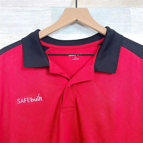 Lands End SAFEbuilt Lands End Tech Polo Shirt Red Work Uniform Mens L ...
