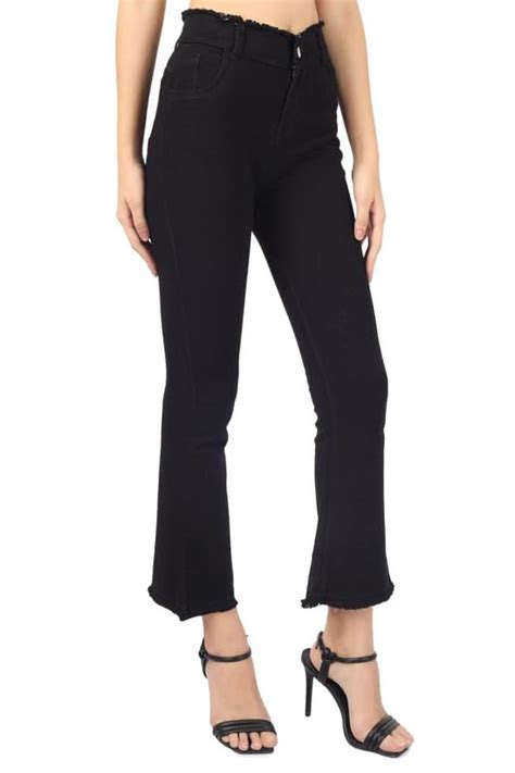 Buy Blue Valley Casual Trendy Bell Bottom Jeans for Women's Wide Leg ...