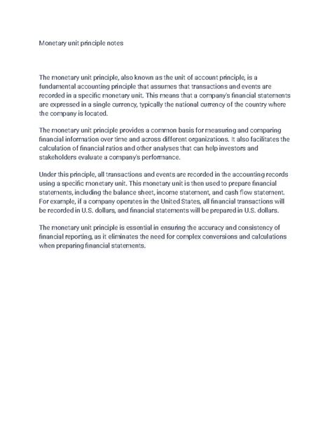 Image result for Monetary Unit Principle