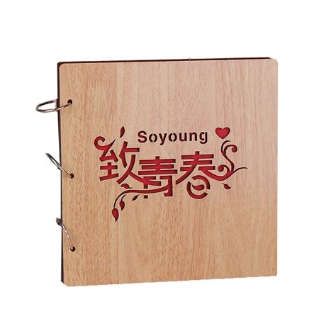 Buy WEI LONG DIY Photo Album, 16" Wooden Cover Scrapbook, Photo Storage ...