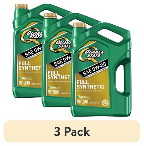 (3 pack) Quaker State Full Synthetic 0W-20 Motor Oil, 5-Quart - Walmart.com