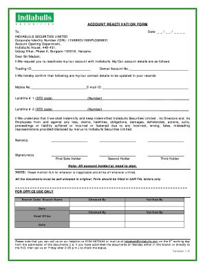Indiabulls Demat Account Closure Form - Fill Online, Printable ...