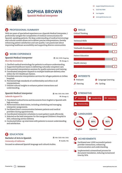 10+ Spanish Medical Interpreter Resume Samples & Templates for 2025