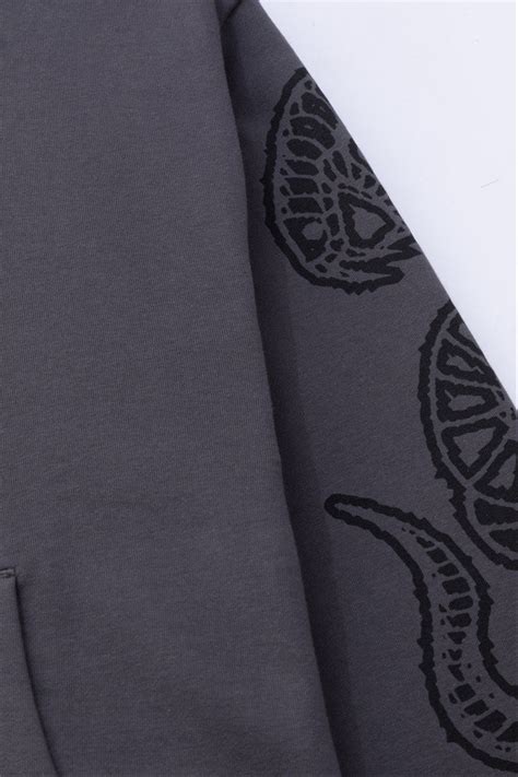 Serpent Hoodie – Stone Grey Regular Fit Fleece | Urban Monkey – Urban ...