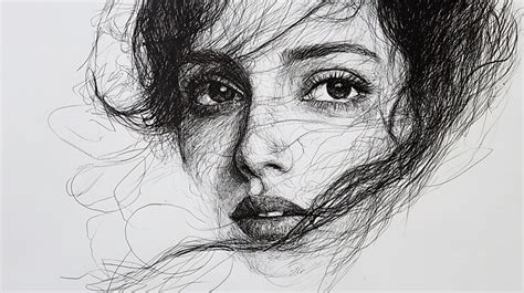 A drawing of a woman with a black face and her eyes closed | Premium AI ...