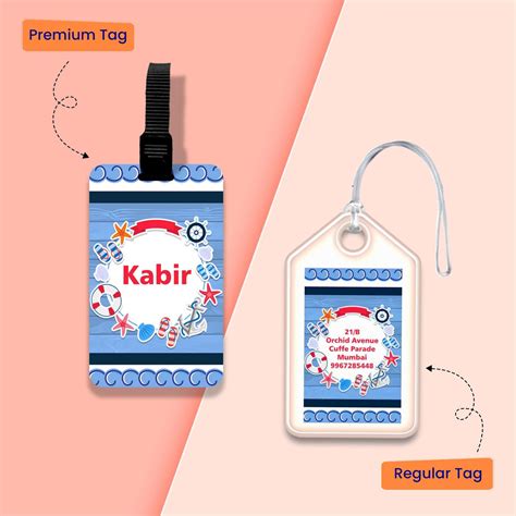 Personalized Bag Tags for Kids - Sailor Design 4866913730691 ...