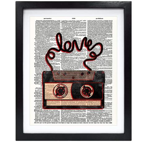 Susie Arts 8X10 Unframed Cassette Tape Love Kitchen Nursery Bath Dorm ...