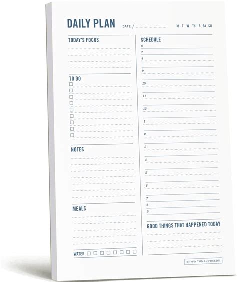 Daily Planner Notepad - Desktop Planning Pad with to Do List, Daily ...