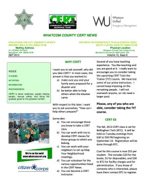 Fillable Online em whatcomcounty WHATCOM COUNTY CERT NEWS WHY CERT ...