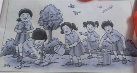 vriksharopan ke Drishya ka Chitra varnan Kijiye 40 se 50 shabdo me ...