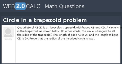 View question - Circle in a trapezoid problem