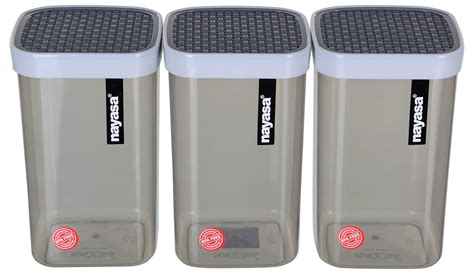 Nayasa Superplast Fusion Plastic Container Set, 1.5 litres, Set of 3 ...
