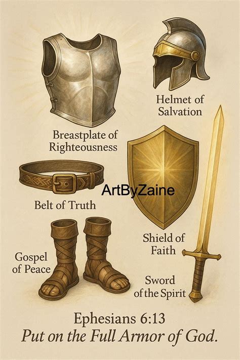 Full Armor of God, PNG and PDF!, Ephesians 6:13-17, Bible print, Jesus ...