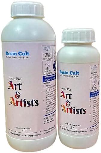 Resin Cult 2:1 Crystal Clear Epoxy Resin Art Kit with Liquid Hardener ...