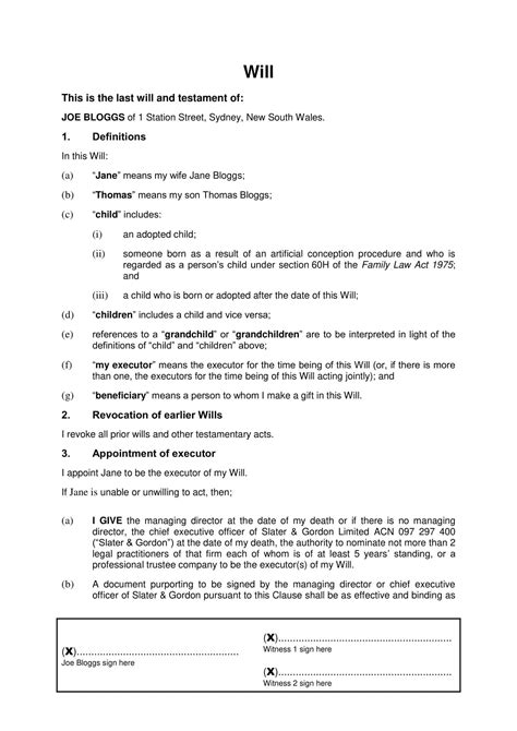 Free Printable Last Will And Testament Templates [PDF, Word]
