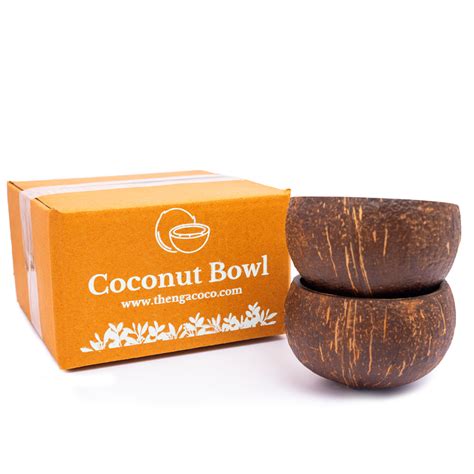 Thenga Coconut Shell Natural Bowl,for Smoothie, Salad 350 ML (Set of 2