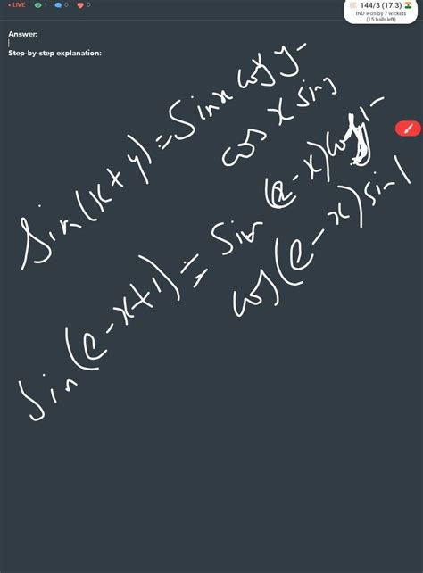 Expand y = sin (e-X + 1) - Brainly.in