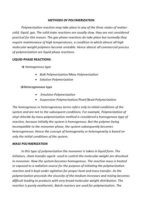 Image result for Bulk Polymerization Process