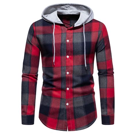 Men Big and Tall Flannel Shirt Thicken Plaid Flannel Shirt Jacket ...