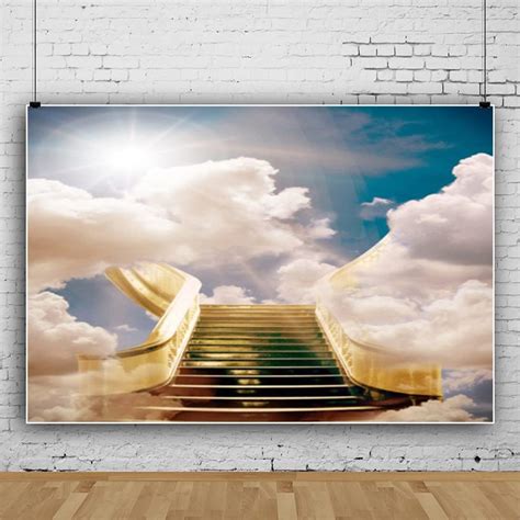 Buy DORCEV 10x6.5ft Stairs To Heaven Backdrop Paradise Stairs Heaven ...
