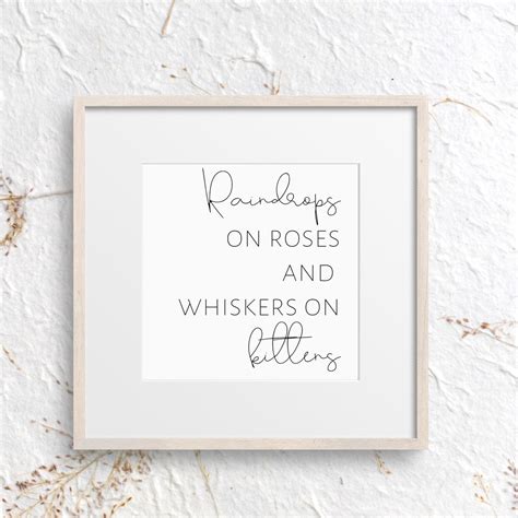 Sound of Music Print, Raindrops on Roses, Minimalist Printable Wall Art ...