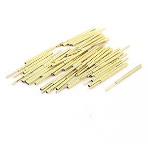 PRAV® 50 Pcs R75-2W 1.32mm Dia Testing Probe Pin Receptacles Gold Tone ...