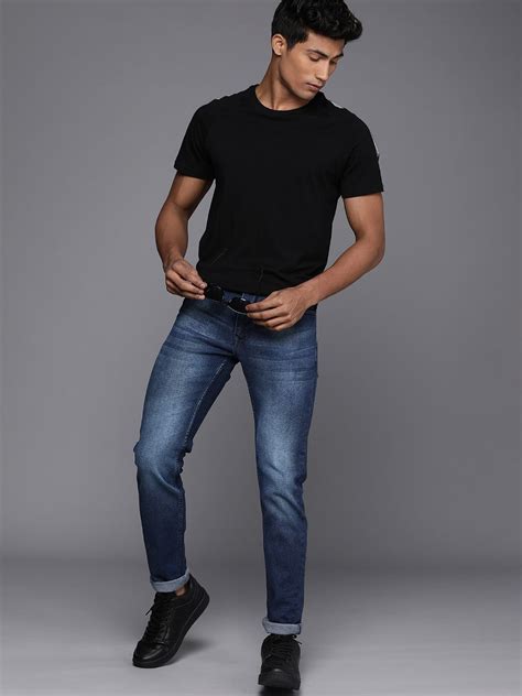 Heavy Fade Blue Textured Jeans – Wrogn