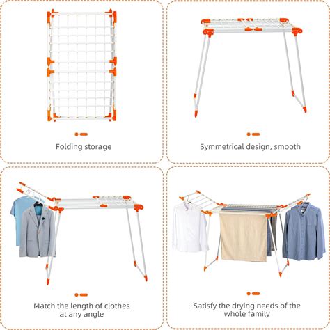 Buy YUBELLES Clothes Drying Rack, Gullwing Laundry Rack, Collapsible ...
