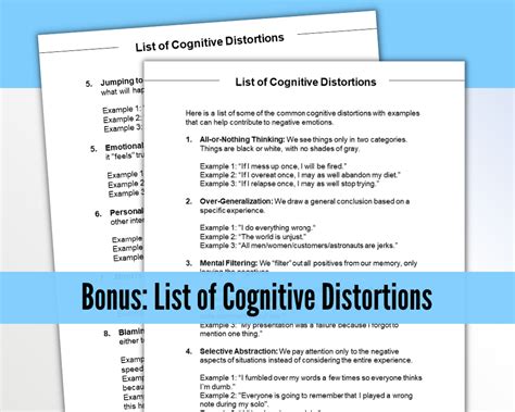 Image result for Cognitive Distortions Worksheet