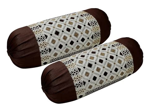 Buy ROYAL TREND Cotton Bolster Cover Set, 16X34 in, 120 Tc, Dewan Round ...