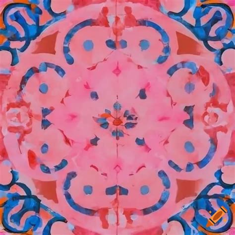 Stylish pink and blue andalusian dance floor design on Craiyon