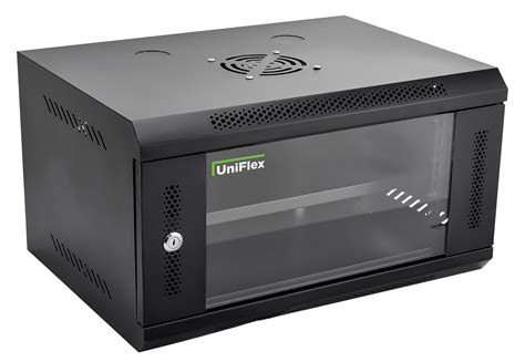 UniFlex Wall Mount Rack 6U 600*450mm with 1-fan and side locks