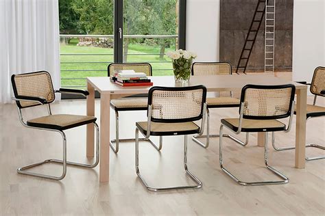 The Wassily armchair and the Cesca chair by Marcel Breuer