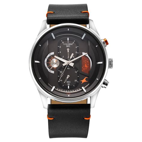 Buy Online Fastrack Opulence Sun Moon Chronograph Black Dial Black ...