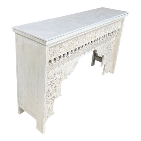 Jennifer Solid Mango Wood Handcarved Wooden Console – Nismaaya Decor