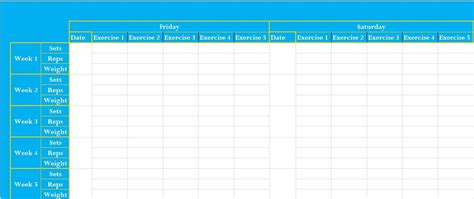 Exercise Log Excel Template 的图像结果