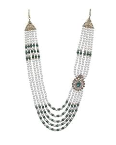 Buy KRYPMAX Designer Pearl Base Metal and Dulha Sherwani Moti Mala Haar ...