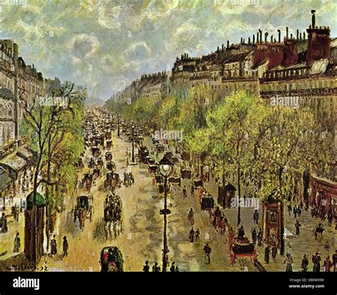 Boulevard Montmartre, Spring, 1888 - Camille Pissarro Stock Vector ...