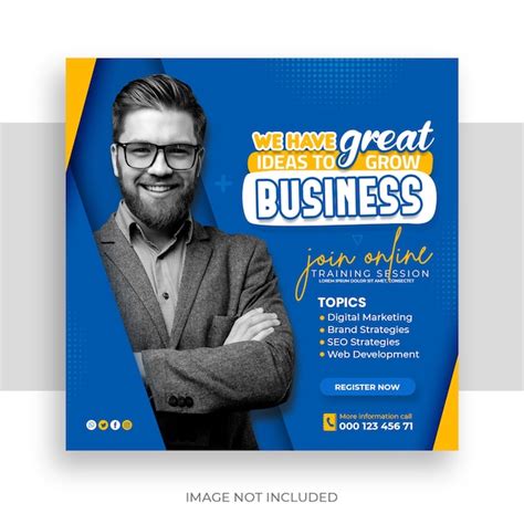 Digital marketing live webinar and corporate social media post template ...