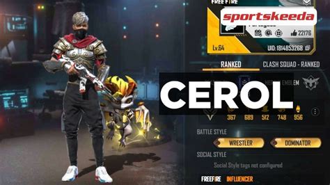 Cerol's Free Fire ID, K/D ratio, and stats in May 2021