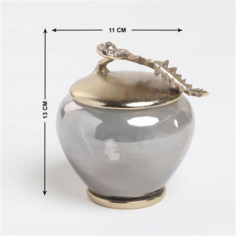 Buy Panama Rose Glass and Metal Cotton Canister from Home Centre at ...